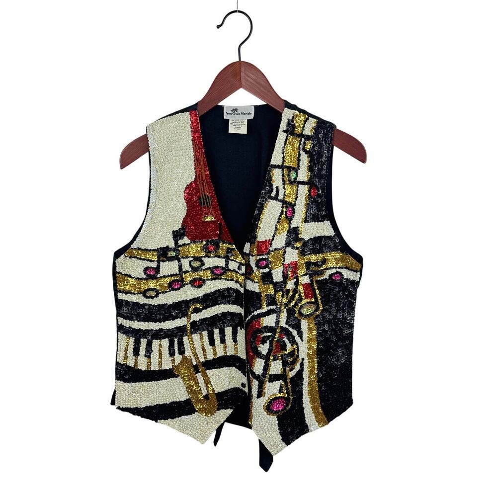 VTG Nouveau Monde Sequin Jazzy Music Vest